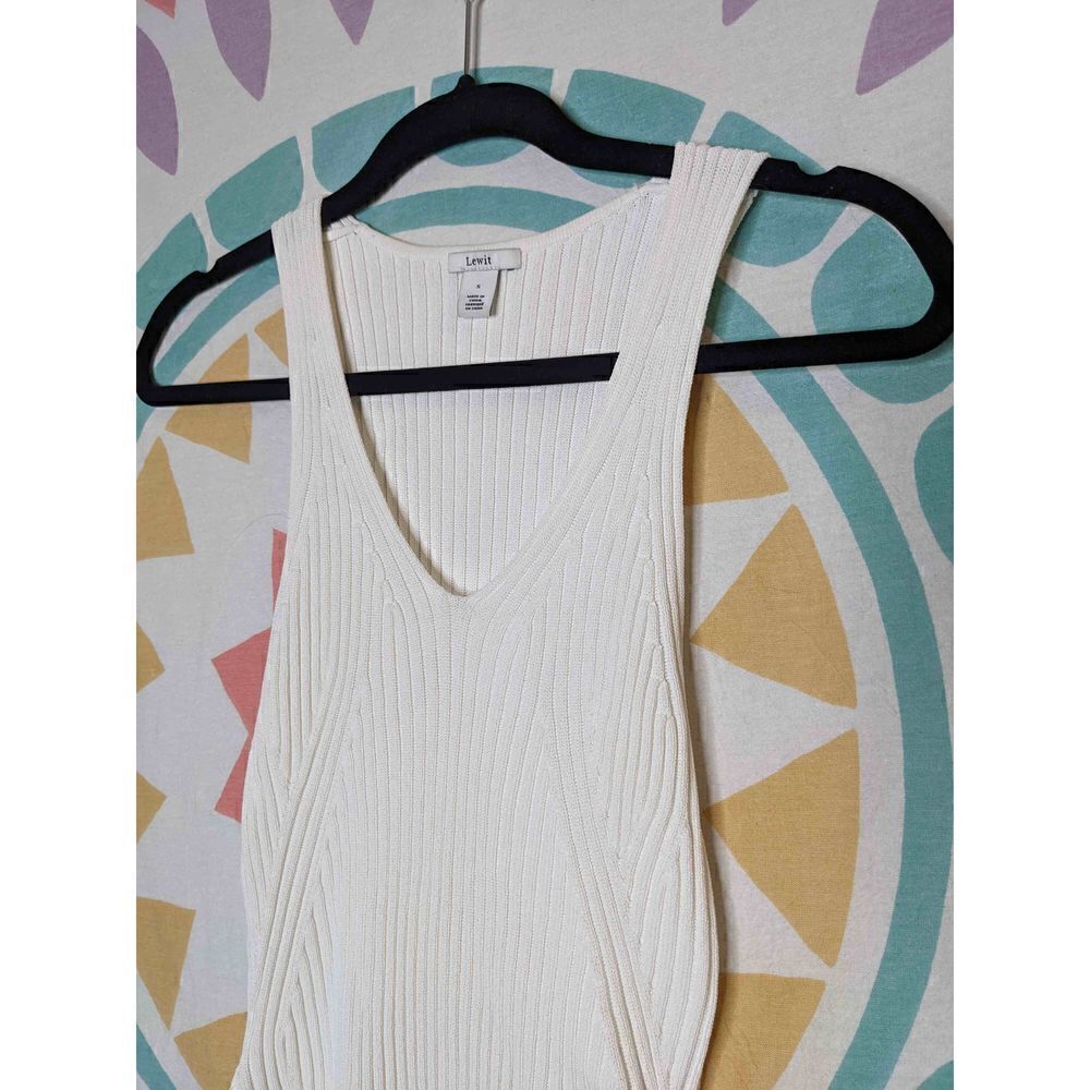 Lewit White Stretchy Tank Top Small - Picture 5 of 9
